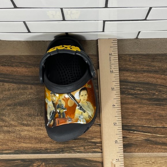 CROCS Classic Star Wars Clog Toddler Boys Size c4/5 Shoes Black Comfort Slip Ons - Picture 9 of 12